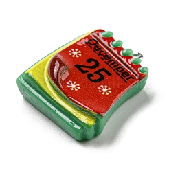 不透明樹脂ペンダント  プラチナメッキの鉄製ループ付きクリスマスチャーム  カレンダー  24x22x8mm  穴：2mm&nbsp;CRES-D010-02C