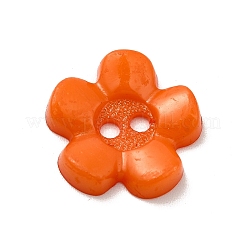アクリルボタン  2穴  染め  花  ミックスカラー  15x15x3mm  穴：2mm&nbsp;X-BUTT-Q002-M