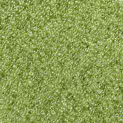 MIYUKIラウンドロカイユビーズ  日本製シードビーズ  15/0  （rr172)透明シャルトルーズ光沢  1.5mm  穴：0.7mm  約5555個/10g&nbsp;X-SEED-G009-RR0172