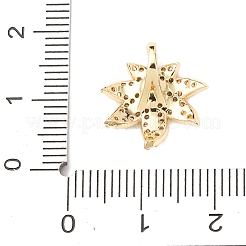 真鍮マイクロパヴェクリアキュービックジルコニアペンダント  葉  エナメル  ゴールドカラー  15.5x15x5.5mm  穴：4.5x2.5mm&nbsp;KK-C249-06G