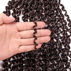 水波合成編組  長い巻き毛のドレッドヘアの拡張  低温耐熱繊維  ダークブラウン  18インチ（45.7cm）&nbsp;OHAR-G005-16C