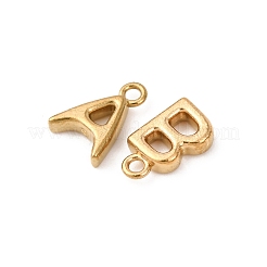 304ステンレススチールチャーム26個  a～zの文字  ゴールドカラー  9~9.5x2~8.5x2mm  穴：1.2mm&nbsp;STAS-D129-01G