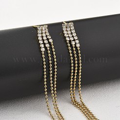304ステンレススチール製クリアキュービックジルコニアタッセルスタッドピアス  18KGP本金メッキ  正方形  51x7mm&nbsp;EJEW-Z094-01B-G