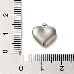 変色しない304ステンレススチールペンダント  ハートチャーム  ステンレス鋼色  12.5x12x3.5mm  穴：1.5mm&nbsp;STAS-R223-02A