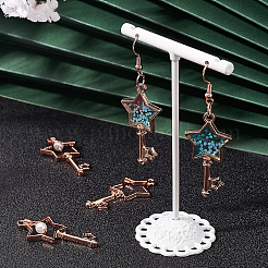 合金空枠ペンダント  UVレジンDIY用  エポキシ樹脂  プレスジュエリー  スターキー  ローズゴールド  40x19.5x3mm  穴：2.5mm  20個/箱&nbsp;PALLOY-PH0013-54RG