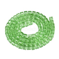 透明ガラスビーズ連売り  キューブ  多面カット  淡緑色  7x7x6.5~7mm  穴：1.2~1.6mm  約96~101個/連  25.39~28.54インチ（64.5~72.5cm）&nbsp;LS-GLAA-R041-8x8mm-A14