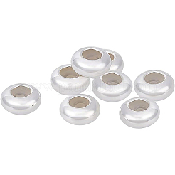 スターリングシルバースペーサービーズ8個925個  シリカゲルで  フラットラウンド  銀  5.9~6.2x2.7~3mm  穴：1.2mm&nbsp;STER-BC0001-61B