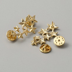 合金スターブローチ  スーツの襟バッジバックルアクセサリー男性女性のための  ライトゴールド  20x40x2.5mm  ピン：1mm  2個/セット&nbsp;JEWB-WH0026-29LG
