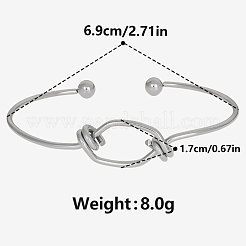 女性用304ステンレススチールカフバングル  結び目  ステンレス鋼色  内径：2-3/4インチ（6.9cm）&nbsp;OM2706-1