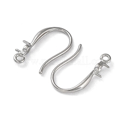 304ステンレススチールピアスフック  片穴パーツ用  ステンレス鋼色  17x11mm  穴：1.2mm  3x1mmのラインストーンに適する&nbsp;STAS-M323-10P