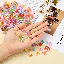 271個13スタイル透明アクリルビーズ  花とキャンディーと蝶結びとクローバーとスノーフレークと蝶とハートとスターとヒトデと混合頭文字  ミックスカラー&nbsp;TACR-YW0001-26