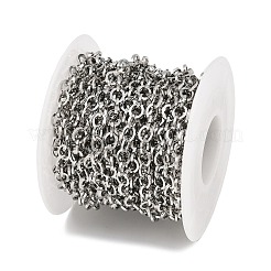 304ステンレススチール楕円リンクチェーン  溶接されていない  スプールで  ステンレス鋼色  5x4.5x1mm&nbsp;CHS-G044-02P