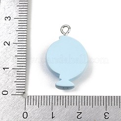 不透明樹脂ペンダント  グローブチャーム  プラチナアイアンループ付き  ディープスカイブルー  25x16x7mm  穴：2mm&nbsp;FIND-I052-05P