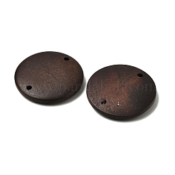 天然木のリンクコネクタチャーム  染め  ディスク  コーヒー  25.5x4mm  穴：1.6mm&nbsp;WOOD-A026-12