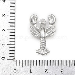 海洋動物 304 ステンレススチールペンダント  ロブスター型のチャーム  変色しない  ステンレス鋼色  29x17x3mm  穴：1.5mm&nbsp;STAS-K287-07A-P