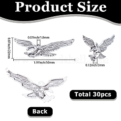 チベット風合金製ビッグペンダント30個  ワシ  アンティークシルバー  22x50x3mm  穴：1.8mm&nbsp;TIBEP-SC0003-40