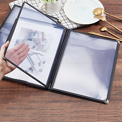 A4プラスチックメニューブックプロテクター  模造皮革の長方形  透明  320x240x9mm  6ページ&nbsp;AJEW-WH0237-10