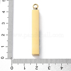 304ステンレスペンダント  キュービックジルコニア付き  ゴールドカラー  スティック  グリーン  42.5x6x6mm  穴：3mm&nbsp;STAS-S152-03A