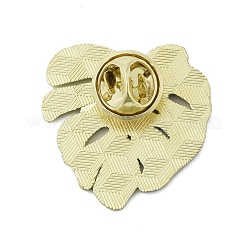 葉のエナメルピン  バックパックの服のための黄金の合金のブローチ  春の緑  27.5x27mm&nbsp;JEWB-S040-01C-G