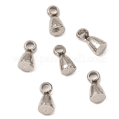 変色しない201ステンレススチール製テールチェーンドロップチャーム  ステンレス鋼色  6x3mm  穴：1.4mm&nbsp;STAS-D061-04D-P