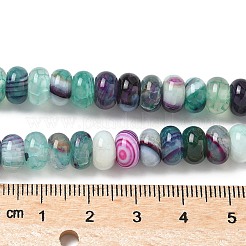 天然石瑪瑙ビーズ連売り  染め＆加熱  ロンデル  ダークターコイズ  8~8.5x4.5~5.5mm  穴：1.4mm  約41個/連  7.40~7.48''（18.8~19センチメートル）&nbsp;G-H295-C03-19