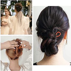プラスチックヘアフォークセット  U字型ウェーブバレッタ付き  ミックスカラー  90.5x21.5x3.5mm  2色  30個/カラー  60個/セット&nbsp;OHAR-NB0001-08