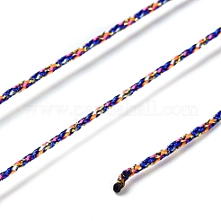 100mのポリエステル編みコード  メタリック糸付き  ラウンド  ブルー  1mm  約109.36ヤード（100m）/ロール&nbsp;OCOR-A010-04D