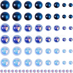 樹脂カボション1セット  半円  模造パール  ブルー  3~10x1~4.5mm&nbsp;RESI-CP0001-12