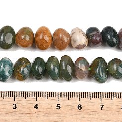 天然石インディアン瑪瑙ビーズ連売り  ナゲット  12x10x7mm  穴：0.8mm  約58個/連  15.35''（39センチメートル）&nbsp;G-RM250109-B7