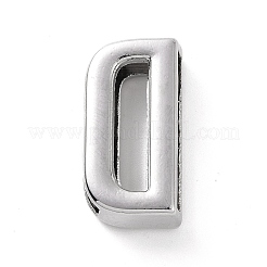 合金文字スライドチャーム  プラチナ  文字.d  20.5~21x6~10.5x6.5mm  穴：17.5~18x2.5mm&nbsp;FIND-A023-17D