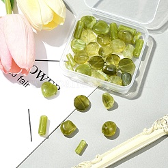 透明樹脂ビーズ35個、7スタイル  混合図形  オリーブドラブ  13~18x5~15.5x4~10.5mm  穴：1.2~1.8mm  5個/スタイル&nbsp;RESI-FS0001-75