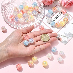 14色の透明樹脂とスパンコールビーズ7個  ラウンド  ミックスカラー  16mm  穴：2mm  2個/カラー&nbsp;RESI-YW0006-12