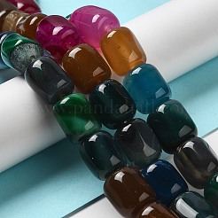 天然石瑪瑙ビーズ連売り  染め＆加熱  コラム  カラフル  15~16x11.5~13x11~13mm  穴：1.6mm  約12個/連  7.17~7.28''（18.2~18.5センチメートル）&nbsp;G-H295-F01-08