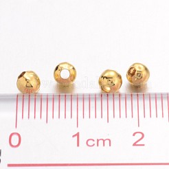 アイアン製スペーサービーズ  長持ちメッキ  ラウンド  ゴールドカラー  3mm  穴：1.2mm&nbsp;IFIN-R237-3mm-G