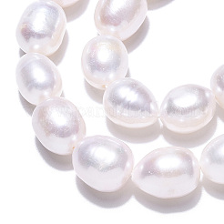 天然養殖淡水パールビーズ連売り  ライス  貝殻色  9.7~11.5x8.3~9mm  穴：0.7~0.8mm  約17~18個/連  7.09インチ（18cm）&nbsp;PEAR-N012-08J