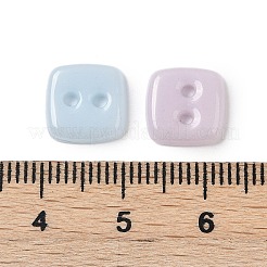 2穴ガラスボタン  正方形  ミックスカラー  10x10x3mm  穴：1.6mm&nbsp;PORC-R010-10