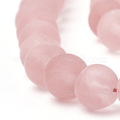 チェリークォーツガラスビーズ連売り  艶消し  ラウンド  4mm  穴：1mm  約89~91個/連  14.5インチ&nbsp;G-T106-270