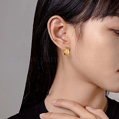 クリア キュービック ジルコニア サン ムーン スター スタッド ピアス  430ステンレススチール製ハーフフープピアス（女性用）  ゴールドカラー  21x8mm&nbsp;JE938A
