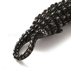 304ステンレススチール製スネークブレスレット、女性・男性用  電気泳動黒  8-1/2インチ（21.5cm）  15mm&nbsp;BJEW-Q341-01B