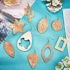 DIY 9ペアの合成皮革イヤリング製作キット  9サイズの大きなペンダントを含む  真鍮のイヤリングフックと丸カン  ミックスカラー  47x31x1mm  穴：1mm  178個/箱&nbsp;DIY-FH0002-36