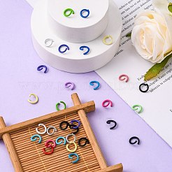 スプレー塗装された鉄のオープン丸カン  ラウンド  ミックスカラー  17ゲージ  8~8.5x1.2mm  内径：5~6mm&nbsp;IFIN-F149-F