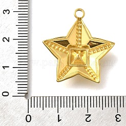 304ステンレスペンダント  ラインストーン付き  18KGP本金メッキ  イオンプレーティング（ip）  スター  クリスタルAB  26x24.5x6mm  穴：2mm&nbsp;STAS-Q346-08G-01