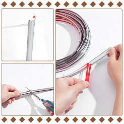 プラスチックエッジングバンド  キャビネット修理用  家具の修復  銀  12.5~13x5mm  約5 M /袋&nbsp;AJEW-WH0419-77A
