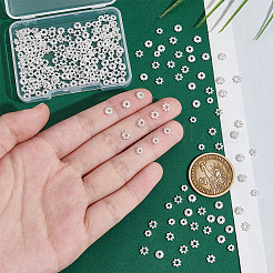 240個3スタイルラックメッキ亜鉛合金ビーズ  長持ちメッキ  テクスチャ  ロンデル  銀  4~5x1.5mm  穴：1.4~1.8mm  80個/スタイル&nbsp;FIND-UN0006-86S