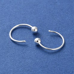 上質なシルバーのプルスルーイヤリング999個  銀  ラウンド  12x3mm&nbsp;EJEW-P296-26A-S