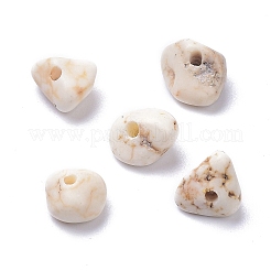 天然マグネサイトビーズ連売り  染め  チップ  リネン  6~10x6~10x3~4mm  穴：0.5~0.7mm  15.55''~16.54''（39.5~42センチメートル）&nbsp;X-TURQ-P001-02A-11