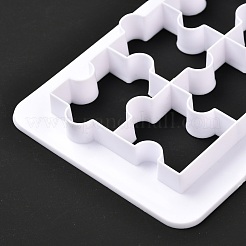 3サイズパズル食品グレードのプラスチック製クッキーカッターセット  クッキー型  DIYビスケットベーキングツール  ホワイト  144~193x65~94x13mm  3個/セット&nbsp;X-DIY-L057-11