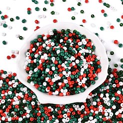 不透明で透明なガラスシードビーズ  ロンデル  ミックスカラー  3.5~4.5x1.5~4.5mm  穴：1~1.5mm  約6050個/ポンド&nbsp;SEED-Q041-06C