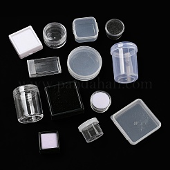 プラスチックビーズ収納ケース  混合図形  ミックスカラー  2.9~5.7x2.9~5.5cm&nbsp;CON-XCP0001-23