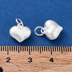 925スターリングシルバーペンダント  丸カン付き  ハートチャーム  銀  10.5x10x5mm  穴：3.4mm&nbsp;STER-A043-03A-S